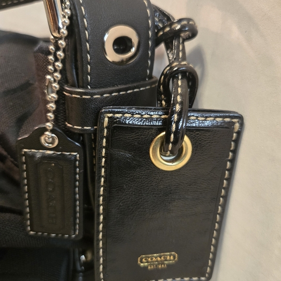 Black Shoulder Bag with Silver Accents - Picture 3 of 13